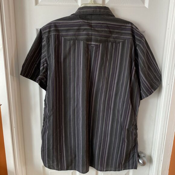 Corral West Ranch Wear Shirt Men’s Size XL Pearl Snap Striped Short Sleeve - Picture 7 of 11